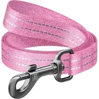 Поводок для собак WAUDOG Re-cotton светоотражающий S Ш 15 мм Д 150 см розовый