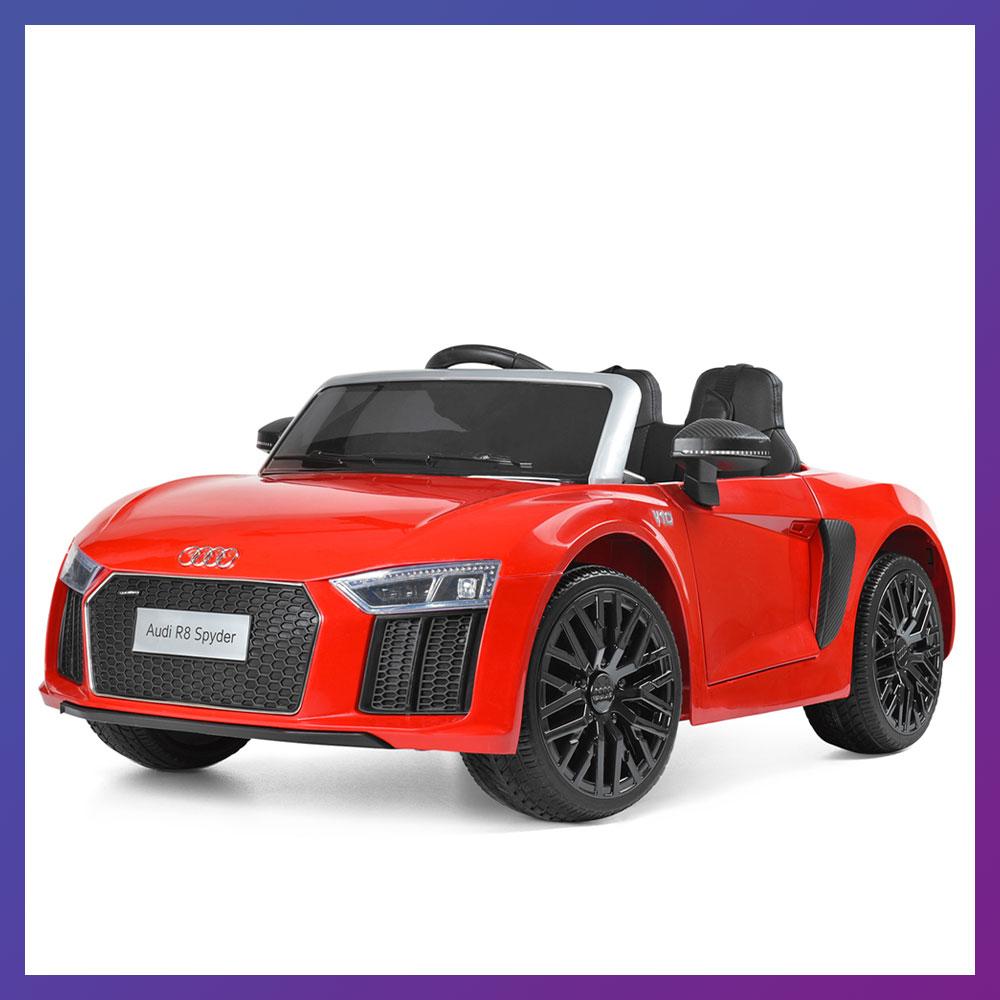 Дитячий електромобіль на акумуляторі Audi R8 Spyder M 3449 з пультом радіокерування 3-8 років Червоний