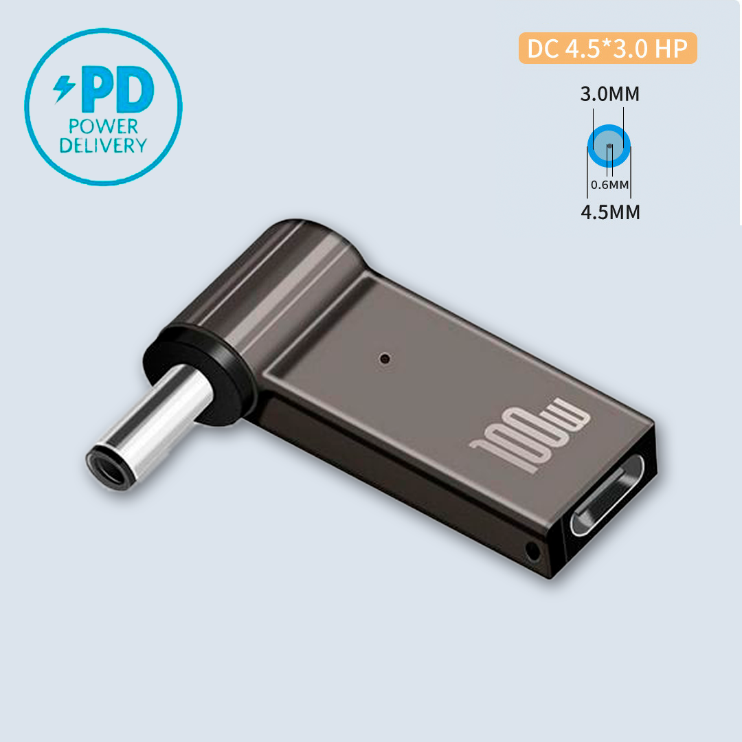 Адаптер USB Type-C to DC 4.5x3.0 HP для зарядки ноутбуків (