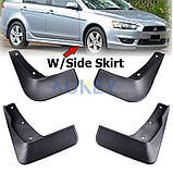 Бризковики Mitsubishi Lancer X 2007-2011 під поріг (4шт.), фото 10