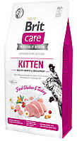 Сухой корм для котят Brit Care Cat GF Kitten Growth & Developmen с курицей и индейкой 7 кг (8595602540662)
