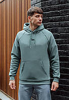 Худи мужское зеленое для мужчины кофта с капюшоном Staff turquoise logo oversize fleece Denwer P Худі чоловіче