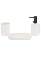 Набор для ванной (3 предмета) дозатор для мыла, стакан для зубных щеток и мыльница Bona Di 851-327