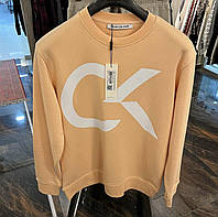 Calvin Klein желтый песочный свитшот модный мужской брендовый свитер кофта Коттон Кельвин Кляйн