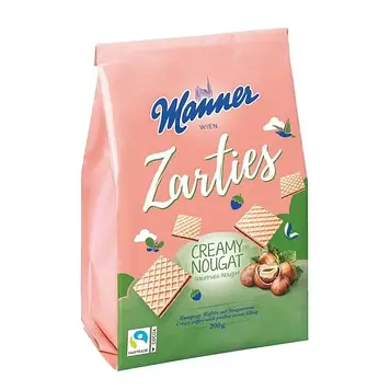 Вафлі Manner Zarties з горіховим кремом 200 г. 5шт/ящ,