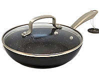 Сковорода черная  с крышкой глубокая Edenberg EB-3346  20см  антипригарным покрытием
