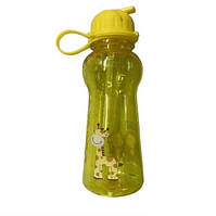 Бутылка-поилка с трубочкой детская Stenson Мадагаскар R-90078 380 мл желтая n