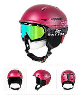 Шлем лыжный женский универсальный для сноуборда "Fox Bat" розовый