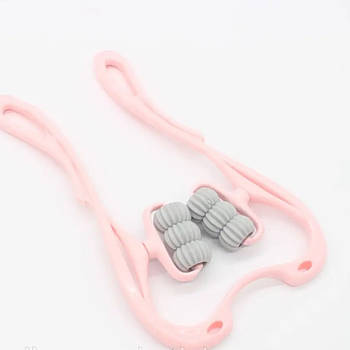 Ручний Масажер для Шиї Рожевий Механічний для Розслаблення шиї на 6 Роликів