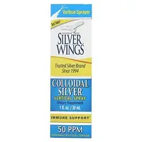 Natural Path Silver Wings, Вертикальный спрей с коллоидным серебром, 50 част. / Млн, 30 мл (1 жидк. Унция) в в