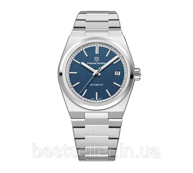 ГОДИ PAGANI DESIGN PD-1753 BLUE DIAL В СТИЛЕ TISSOT PRX SEIKO NH35 10ATM (WR100M) WATER PROOF