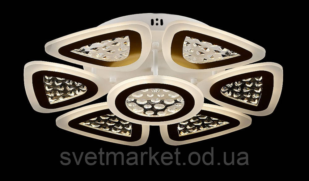 Світлодіодна люстра з пультом LK39866/6+1 LED (WT+CHAMPANE), фото 1