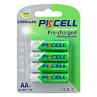 Акумулятор PKCELL 1.2V AA 2000 mAh NiMH Already Charged, 4 штуки в блістері ціна за блістер, Q12