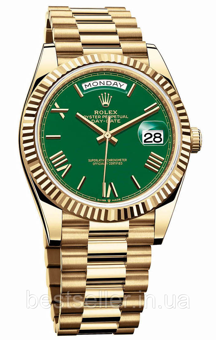 ROLEX DAY DATE 40MM ETA 2813 GREEN DIAL ROSE GOLD 18K PRESIDENT BRACELET. AAA