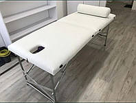 Кушетка для масажу переносна 60*70*185 Портативний масажний стіл двосекційний для салону розкладний