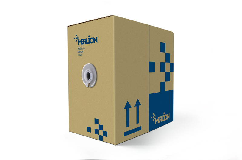 Кабель КВПЕВ (100) 4 * 2 * 0,50 (FTP-cat.5E), MERLION, CU, єкран., Для внутр. боліт, 305 м, White, Q2