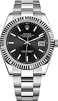 ROLEX DATEJUST 40MM OYSTER BRACELET SILVER BLACK (ETA 2834). AAA