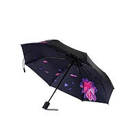 Зонт женский полуавтомат WK Фиолетовый цветок WT-U3-Black 105х59 см черный a
