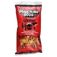 Pork King Good, Ароматизований Chicharrones, Stupid Hot, дуже пряний, 49,5 г (1,75 унції) Дніпро