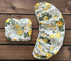 Комплект в дитячу коляску непромокаючий наматрацник розмір 40×80 см та ортопедична подушка BST Жовтий + Зелений