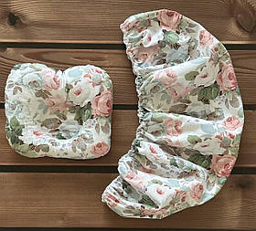 Комплект в дитячу коляску непромокаючий наматрацник розмір 40×80 см та ортопедична подушка BST Рожевий + Зелений