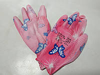 Перчатки рабочие DALIA 2121X женские розовые цветок o