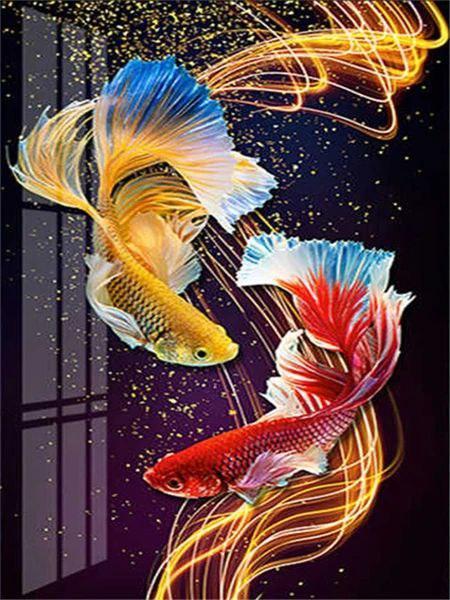 Алмазна мозаїка 30х40 Кольорові рибки ST478, Ні