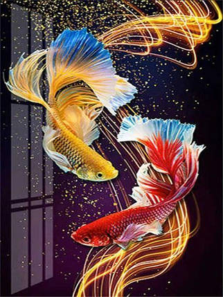 Алмазна мозаїка 30х40 Кольорові рибки ST478, Ні, фото 1