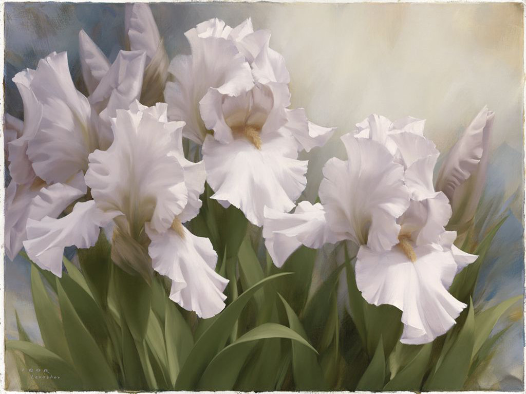 SP104 Алмазна мозаїка Білі іриси 40х50, Ні