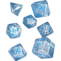 Набор кубиков для настольных игр Q-Workshop Elvish Translucent blue Dice Set (7 шт) (SELV11) a