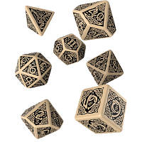 Набор кубиков для настольных игр Q-Workshop Celtic 3D Revised Beige black Dice Set (7 шт) (SCER18) b