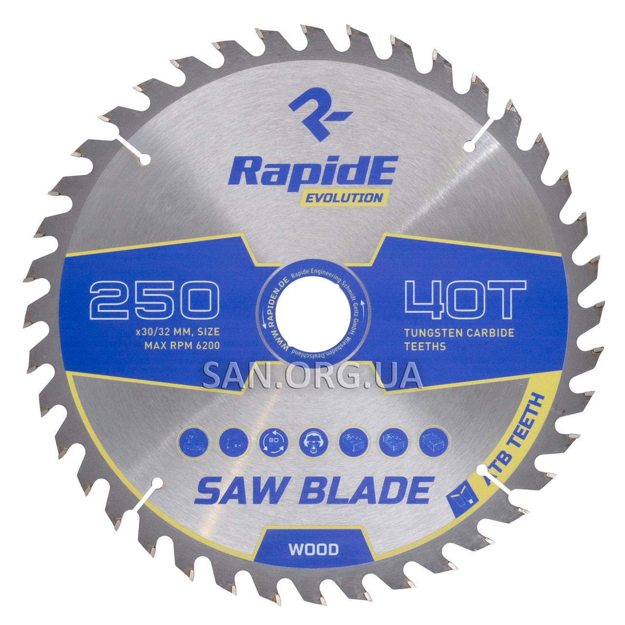 Пильний диск по Дереву RapidE 250х30/32х40Т Basic Series
