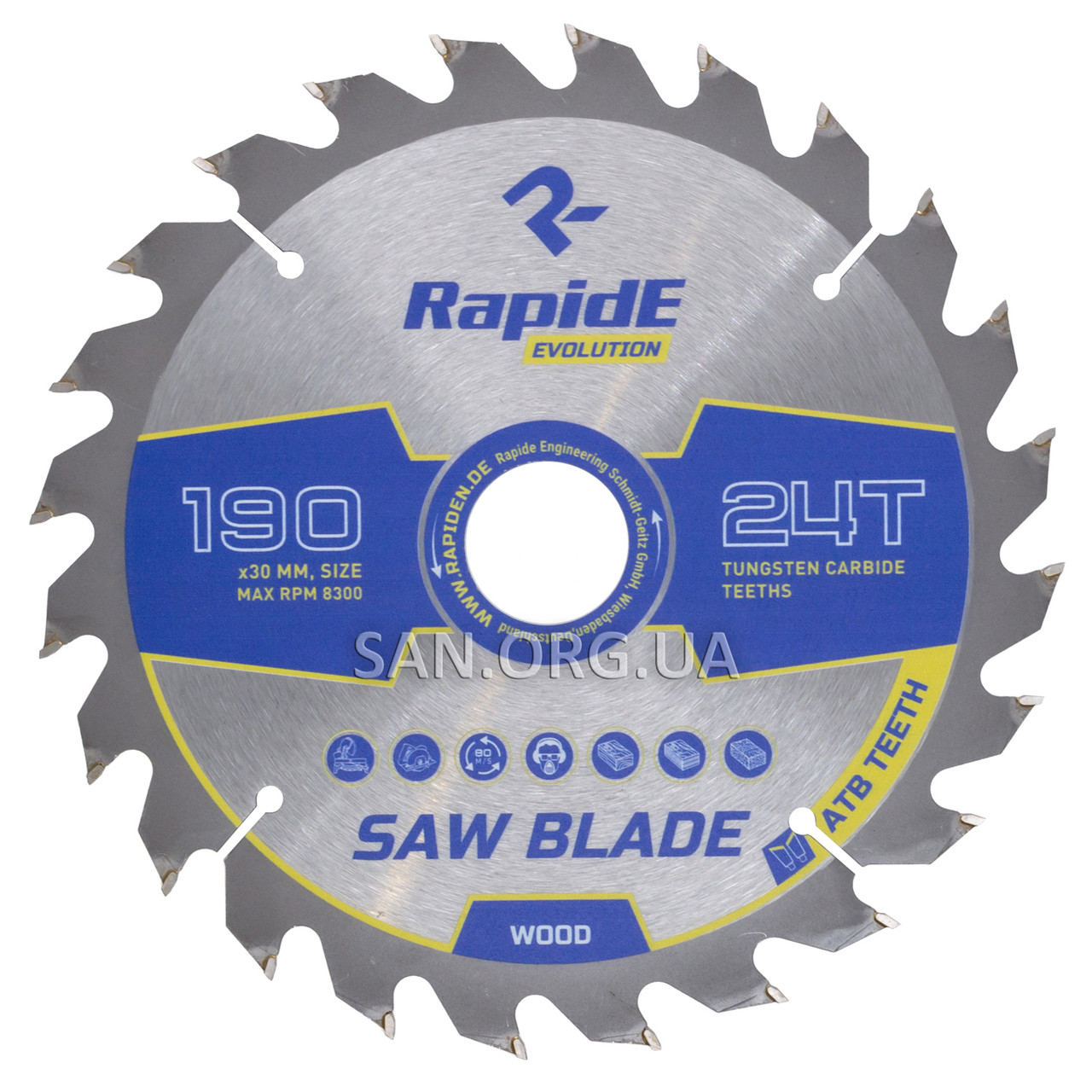 Пильний диск по Дереву RapidE 190х30х24Т Basic Series