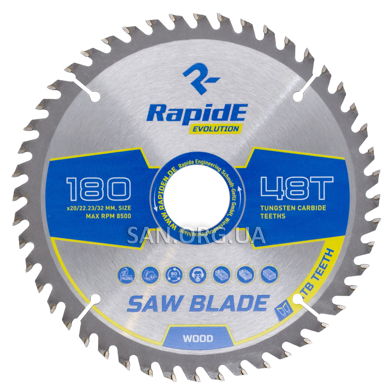 Пильний диск по Дереву RapidE 180х20/22.23/32х48Т Basic Series, фото 1