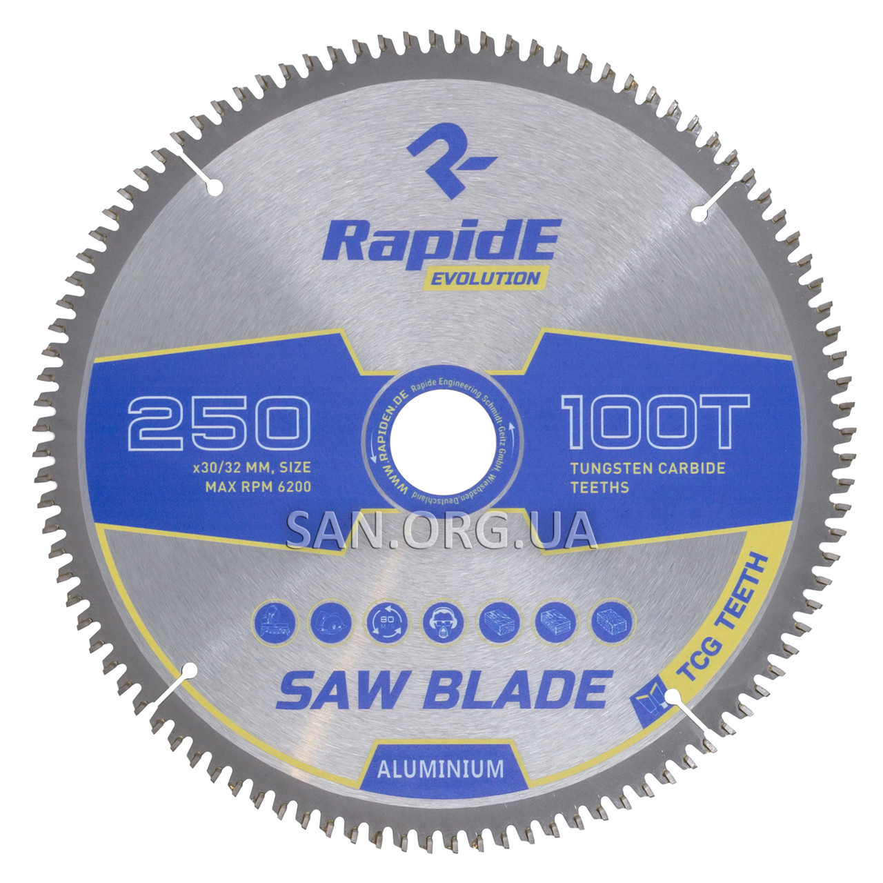 Пильний диск по Алюмінію RapidE 250х30/32х100Т Aluminium Basic Series, фото 1