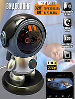 Камера видеонаблюдения видеоняня WiFi 2K, поворотная, управление смартфоном, интерком, ночная съёмка ICN