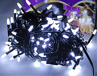 Гирлянда светодиодная LED 100 белый на черных проводах n