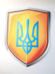 Наклейка ТРИЗУБ жовто-блакитний (щит) 300 х 220мм smart
