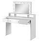 Туалетний столик з дзеркалом та підсвічуванням Aria 120х40 см білий з глянсовим фасадом у спальню, фото 5