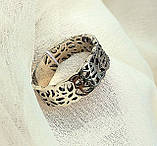 Ажурне срібне кільце 925 проби, фото 5