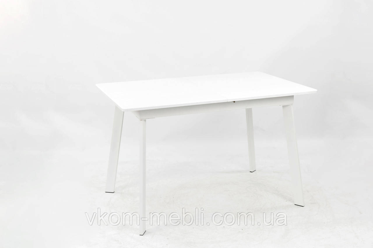 Стіл обідній Етна розкладний 120/160х75 см білий/базальт, фото 1