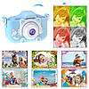 Дитячий цифровий фотоапарат з USB, ET015 Cat, Блакитний / Дитяча фотокамера з чохлом, фото 9
