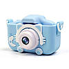 Дитячий цифровий фотоапарат з USB, ET015 Cat, Блакитний / Дитяча фотокамера з чохлом, фото 5