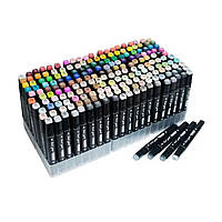 Набір 204 скетч-маркера для малювання в сумці спиртові двосторонні фломастери 2 стержні, фото 2