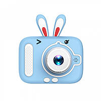 Фотоаппарат детский мини Ушки 20 Мп с играми, голубой