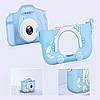 Дитячий цифровий фотоапарат з USB, ET015 Cat, Блакитний / Дитяча фотокамера з чохлом, фото 8
