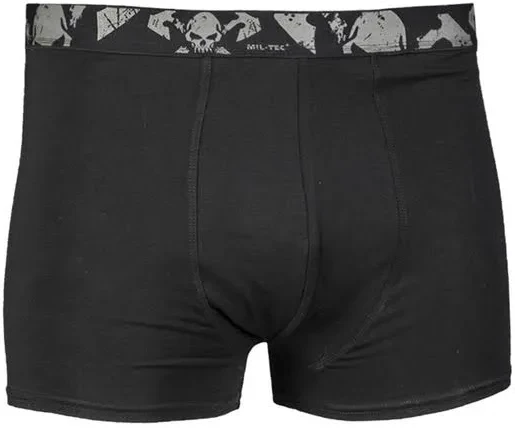 Набор Трусы (2 шт в комплекте) Sturm Mil-Tec Boxer Shorts Skull Schwarz S Черные (11200102) - фото 1 - id-p2063615016