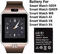 Аккумулятор для Smart Watch DA1/V8/X6/GT08/DZ09/W8 YX-W9B Lq-S1 (3.7 В, 380Mah) smart watch смарт часов