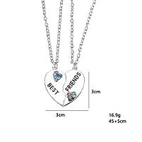 Парні кулони друзів Best Friends. Підвіски для найкращих друзів. Подвійні кулони на подарунок для двох, фото 2