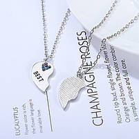 Парні кулони друзів Best Friends. Підвіски для найкращих друзів. Подвійні кулони на подарунок для двох, фото 5